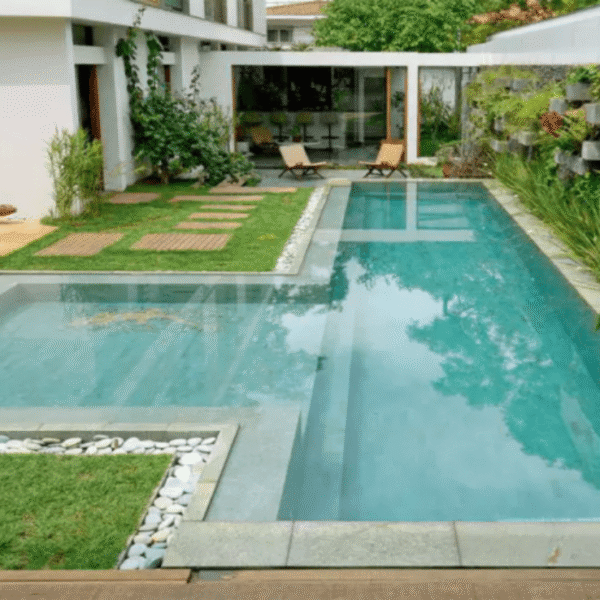Piscina para se inspirar, coloridas e multifuncionais.