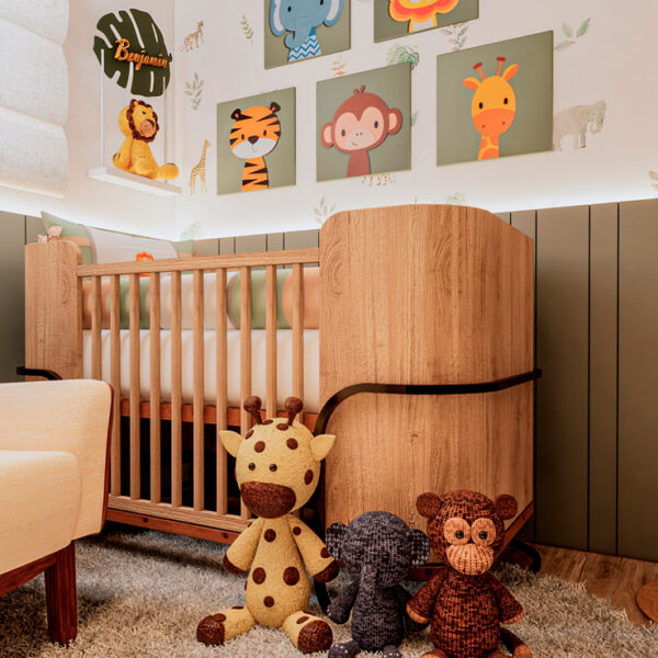 Quarto de bebê, inspiração na selva.