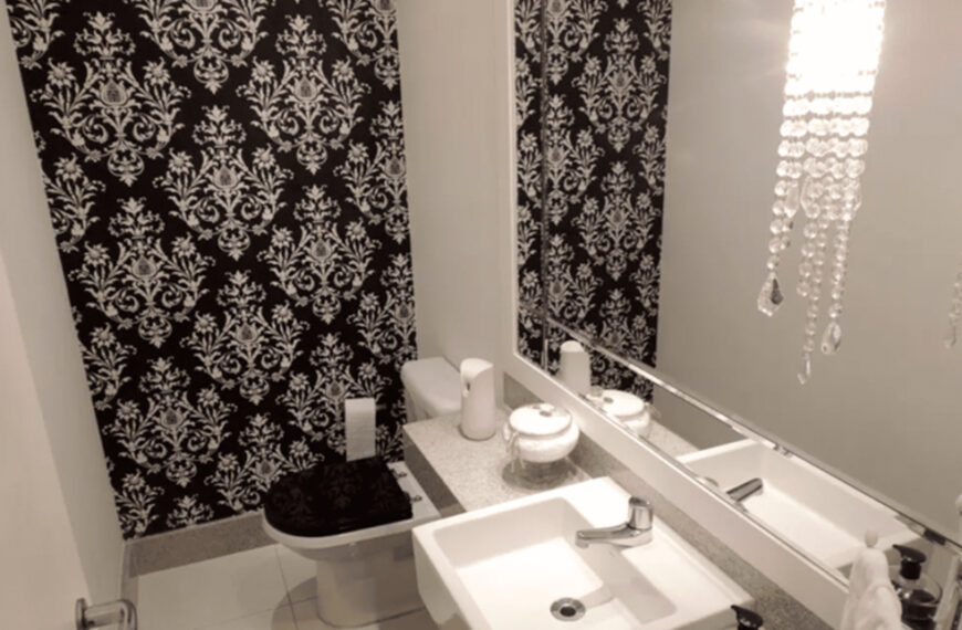 Papel de parede em banheiro | lavabo 